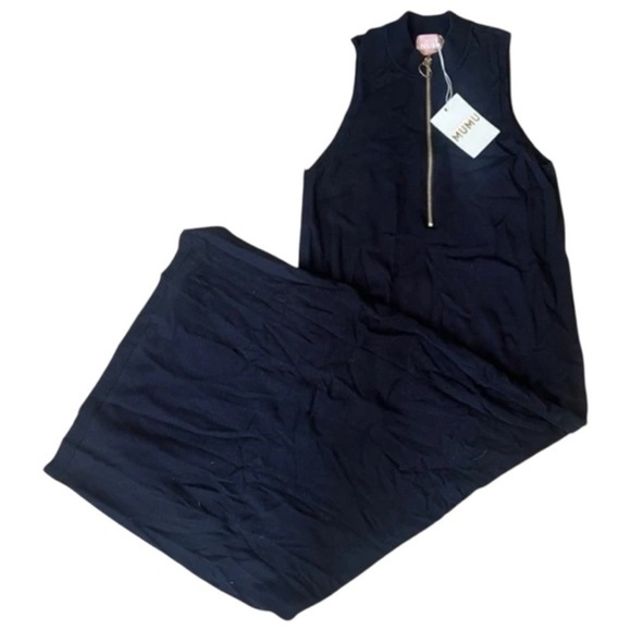 NWT! SHOW ME YOUR MUMU CHARLIE ZIP MAXI SWEATER DRESS - BLACK - Picture 2 of 7
